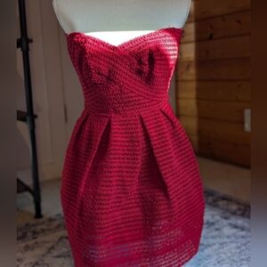 Forever 21 Red Strapless Fit and Flare Cocktail Dress